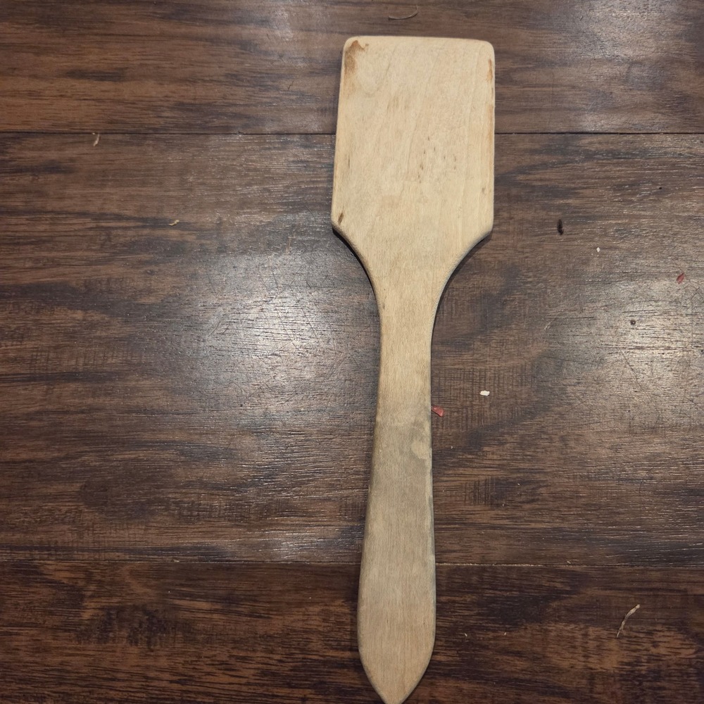 Vintage Wooden Spatula Flat Head Kitchen Utensil Primitive Rustic Farmhouse